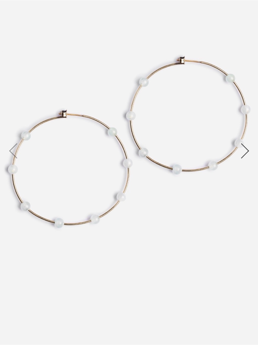 JOHNNY WAS Semi Precious Beaded Hoop Earrings Gold Tone NWT